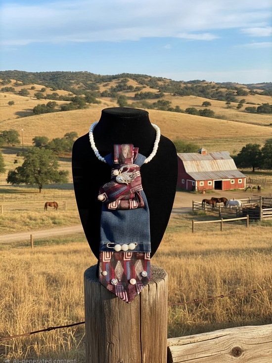 Jewelry - Handcrafted Multicolor Statement Necklace with Pearled Chain